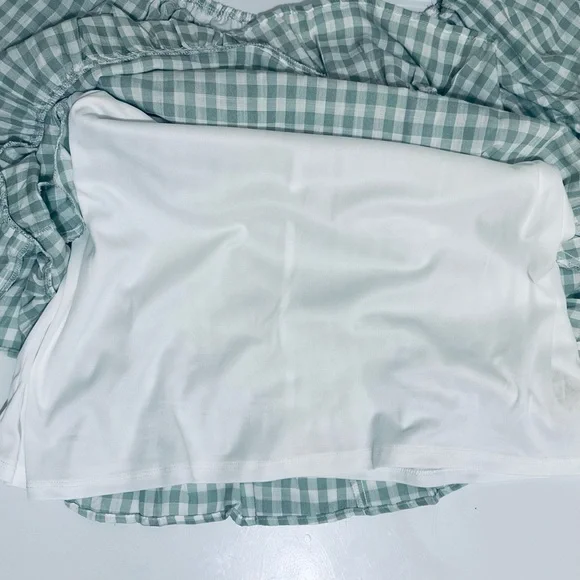 NWT Thirty/Thirty LA Green & White Gingham Dress, Babydoll Mini Dress, Medium - Picture 12 of 15